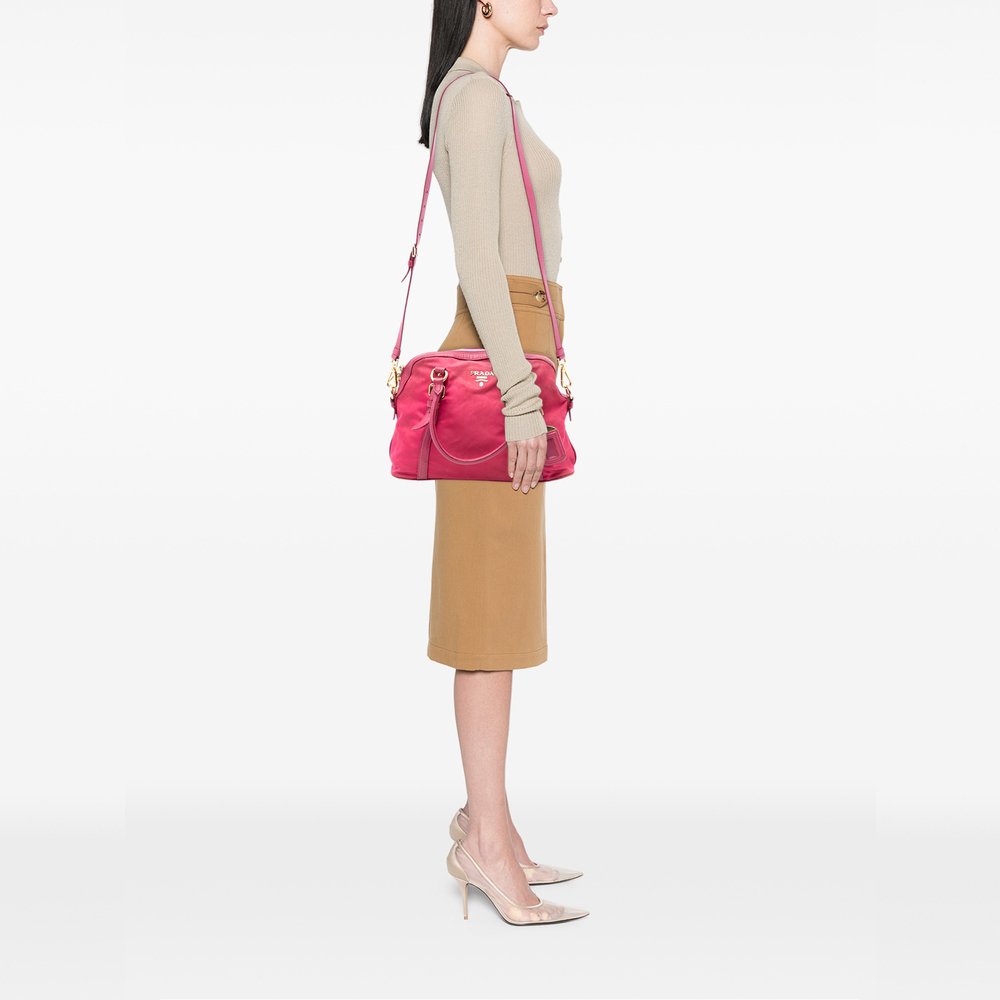 Pre-Loved Prada Saffiano Trimmed Tessuto Dome Satchel - Picture 6 of 6